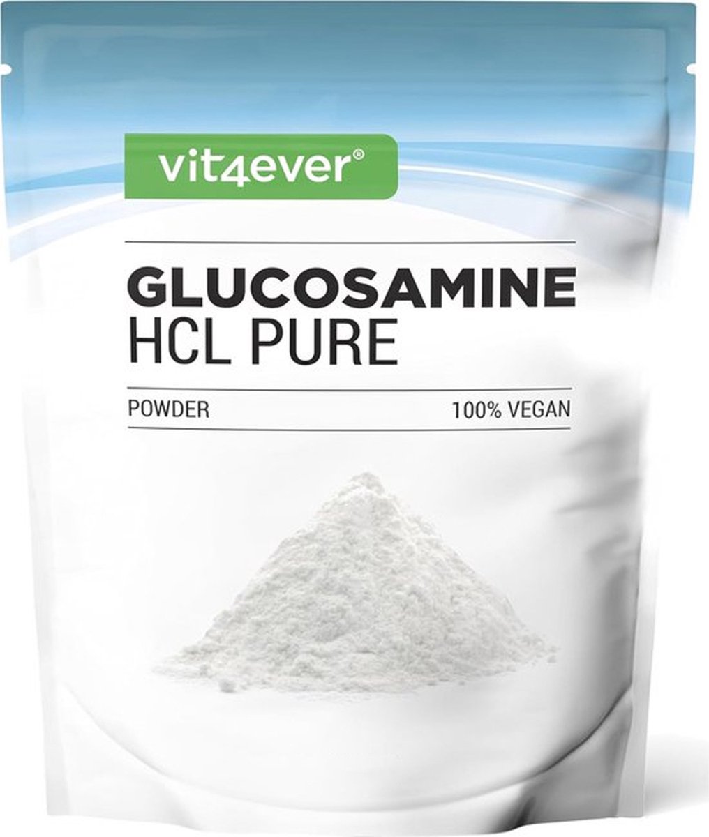 Goedkoopste Vit4ever - Glucosamine HCL Puur - 1200 g (1,2 kg) puur poeder zonder toevoegingen - Van plantaardige fermentatie - Veganistisch - Hoog gedoseerd