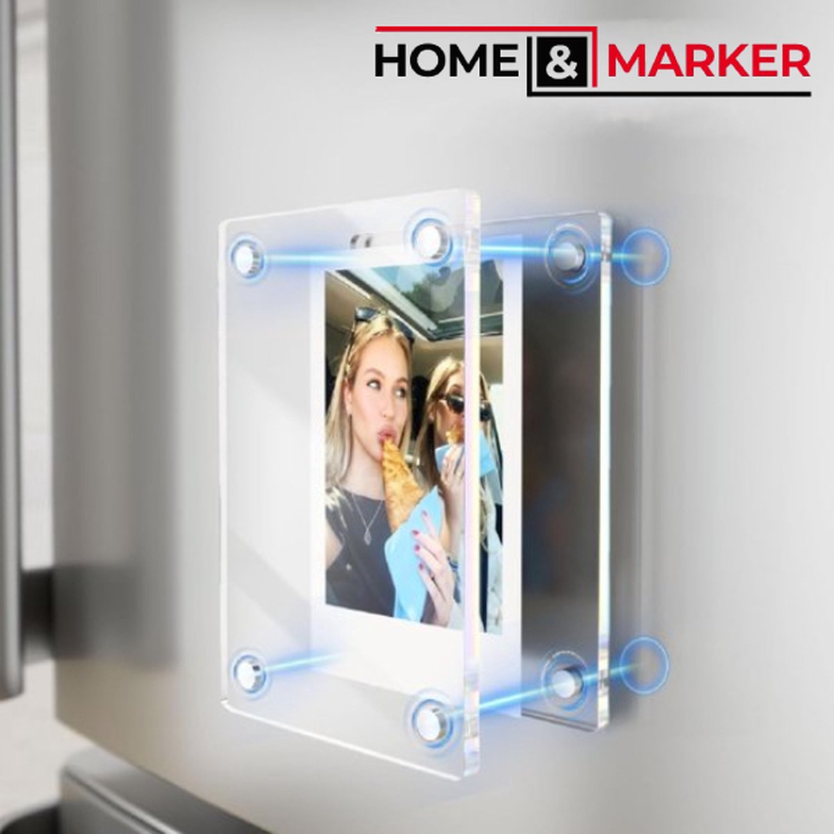 Photo Booth Nook | 2x6 flexibele magnetische fotolijsten voor fotocabine ( 100 tellen) | Kristalhelder display met sterke magneet | Bulk