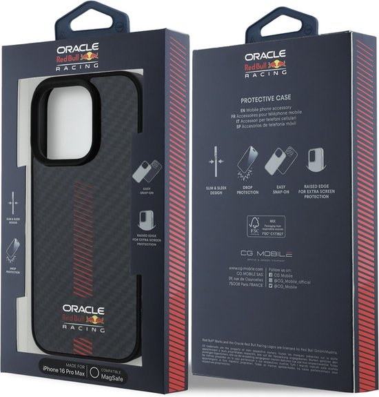 Red Bull Racing iPhone 16 Pro Max Backcover hoesje Magsafe - Carbon Fiber - Powerbar - Zwart van Red Bull Racing — afbeelding 5