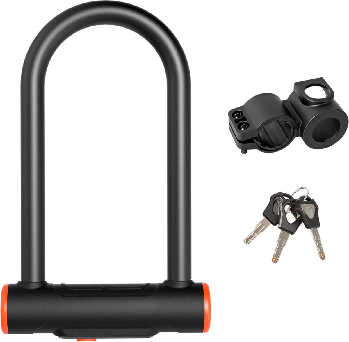 Fietsslot met 16 mm dikke beugel, beugelslot met houder, zwaar fietsslot met 3 sleutels, hoge veiligheid fietssloten voor mountainbikes, racefiets