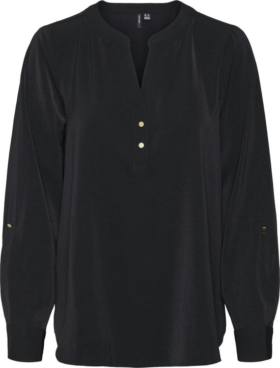 Vero Moda Blouse Vmani Ls Top Wvn Ga Noos 10314638 Black Dames Maat - M