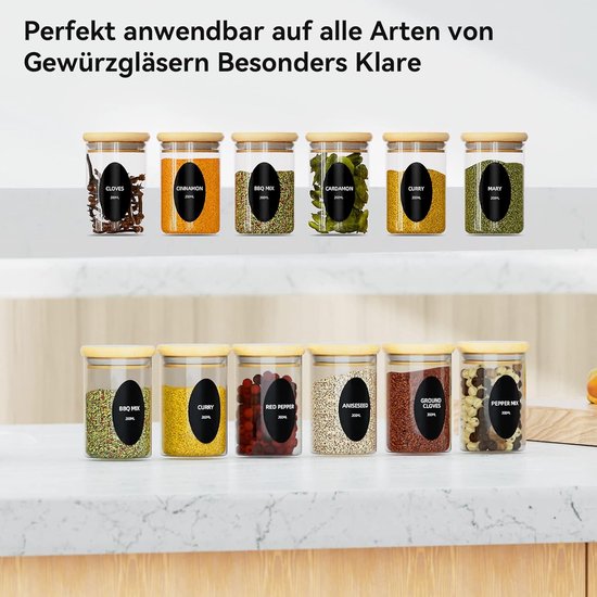 Bavary | Kruidenpotjes set Bamboo | 120 ml | 12 stuks - Livani