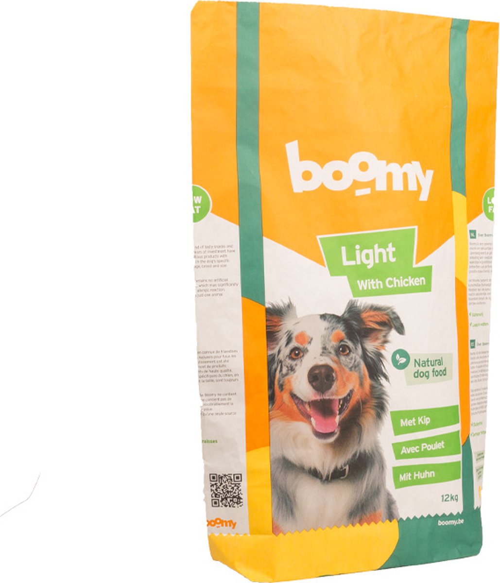 Boomy Boomy Food Light - Koudgeperste hondenbrokken - Hondenvoer voor honden met overgewicht - Hondenvoeding - 12kg