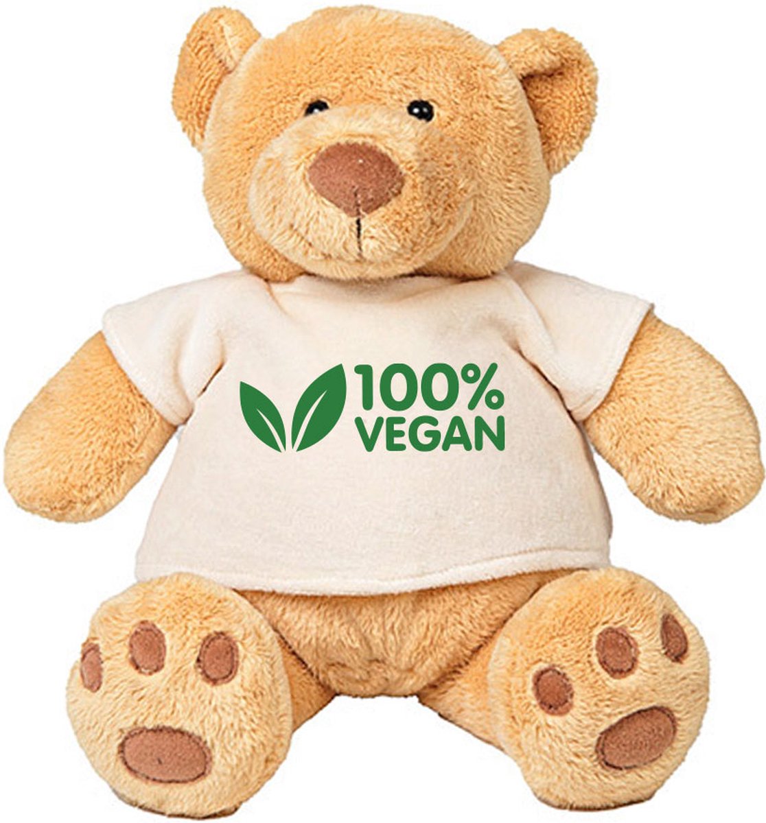 Pluche Beer Vegan 100% - vegetariër - vegetarisch - veganist - knuffel - cadeau - beertje