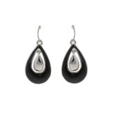 Behave Boucles d'oreilles - boucles d'oreilles - goutte - noir - dames - 3cm