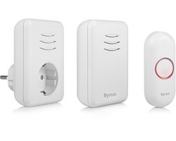 Byron DBY-22316 - Deurbel Draadloze set - 150m Bereik - IP44 waterdicht - Wit