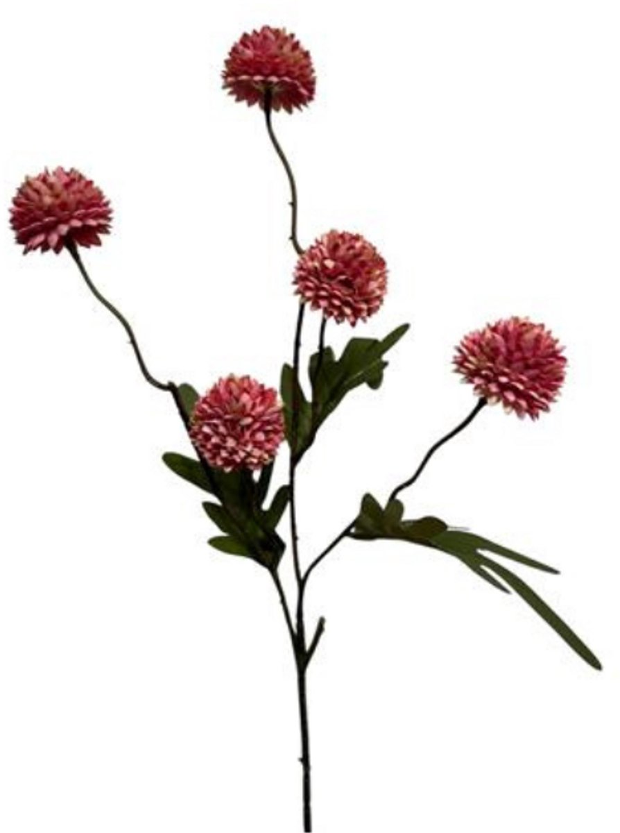 Deco4yourhome® - Zijdebloem - Dahlia - Pompon 52cm - Pink - Roze - 2stuks