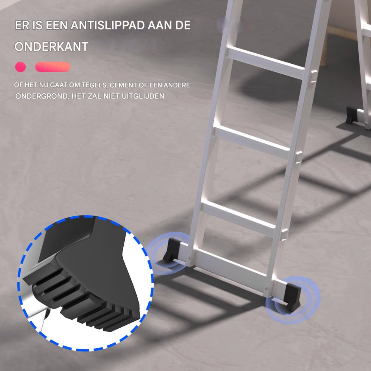 Telescopische Loft Ladder Mona - 620CM - Opvouwbare Trapladder - Uitschuifbare Aluminium Ladder - Draagbaar - EN131 - Max. Belasting 150kg/330lb – foto 5
