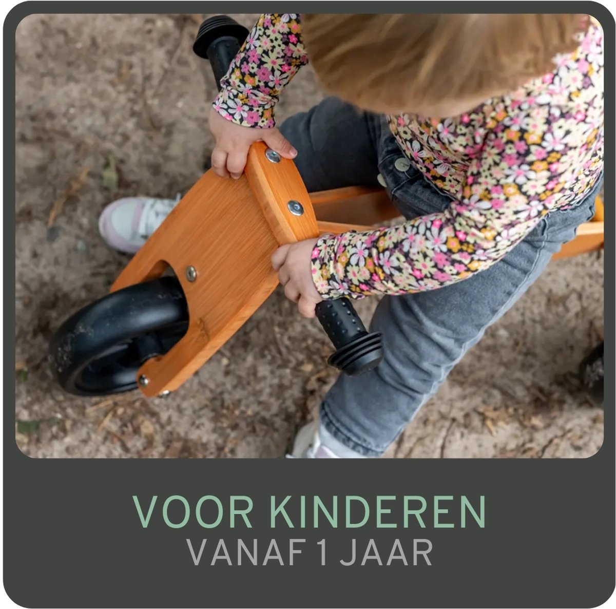 Bandits & Angels Smart Bike Loopfiets Hout 4-in-1 Bamboe vanaf 1 jaar - Voor Jongens en Meisjes - Houten Loop Fiets - Omkeerbaar in Driewieler en Tweewieler - Verstelbaar Zadel — afbeelding 9