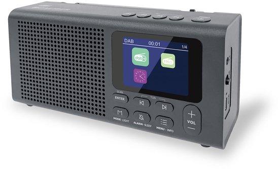 Caliber Noodradio - fm en dab+ - Radio op Batterijen - Noodpakket - Noodradio - Werkt op Batterijen en Netstroom - lcd scherm - Wekkerfunctie - 10 Presets (HPG318DAB)