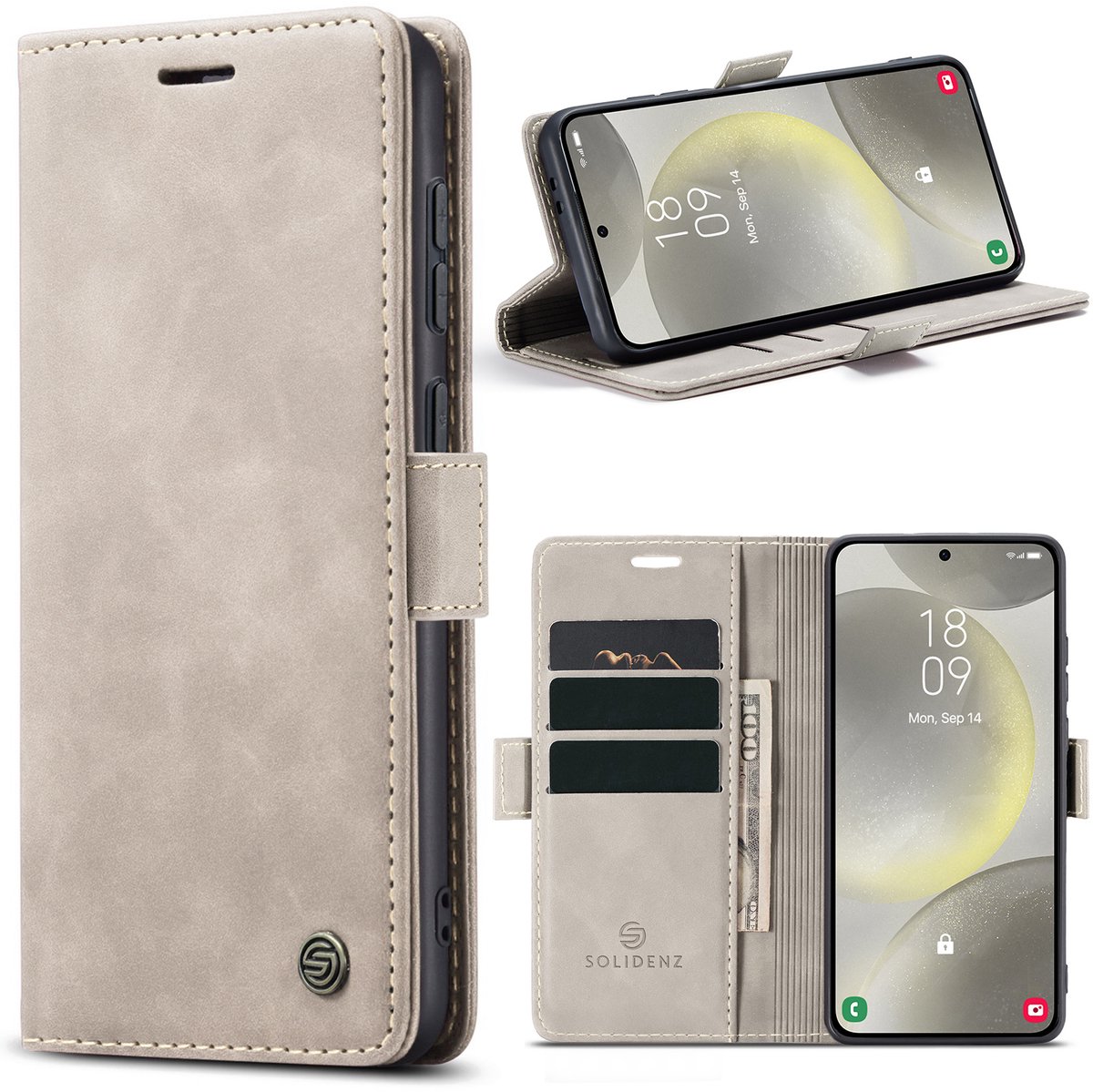Solidenz Hoesje - Geschikt voor Samsung Galaxy A36 - Urban Book - Beige