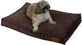 ACAZA Hondenkussen - Hondenmand - Hondenbed - 75 x 50 cm - Bruin - 100% Gerecycleerd Materiaal - Hondenkussen wasbaar - Hondenmanden - Kattenkussen