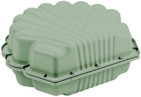 Bac à Sable Et à Eau En Forme De Coquillage – 2 Coquilles Avec Couvercle – Gris/turquoise – 86x77x18 Cm – Plastique Robuste – Dès 18 Mois