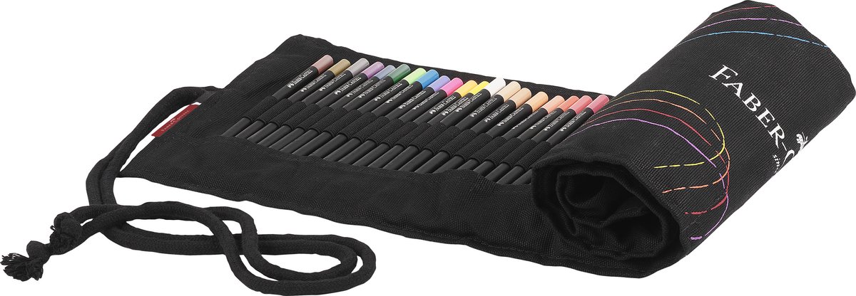 Faber-Castell 116418 – Juego de lápices de colores con rollo, 72