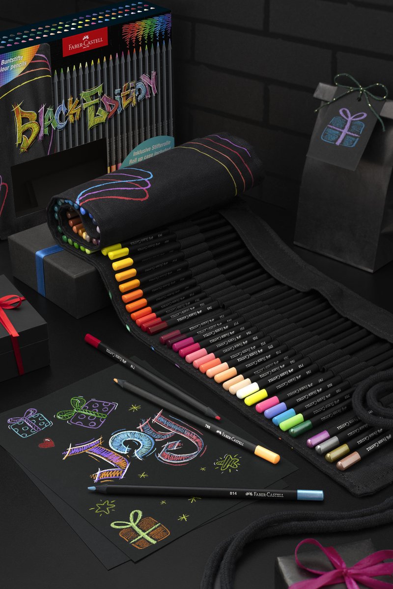 Faber-Castell kleurpotlood Black Edition - 72 stuks in roletui - zwart - FC-116418 — cadeau in Hobby - foto 5