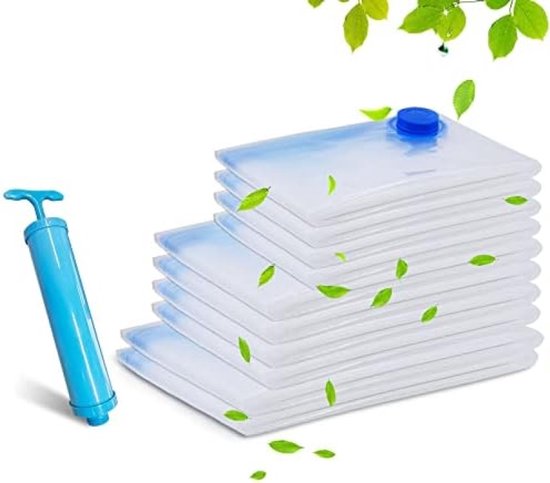 Vacuümzakken voor kleding, dekbedden, 10 stuks opbergzakken voor op reis (2 x grote, 4