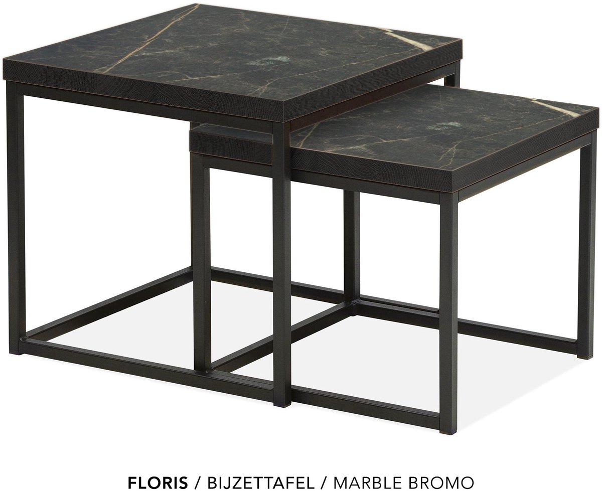 Maxfurn Set vierkantesalontafel | kleur: Marbel Bromo