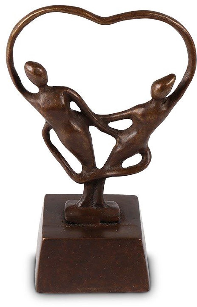 Bronzartes - Memories Rouwcollectie - Urn - Liefdespaar hart - Brons - Hoogte 15 cm