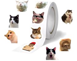 500 Stickers Op Rol - Katten - Dieren - Cat - Cats - Beloningsstickers - Stickers Kinderen En Peuters - Zindelijkheidstraining - Sluitsticker - Sluitzegel - Oefenstickers - Beloning - School - Inpakken - Beloningssysteem - Jongens en Meisjes