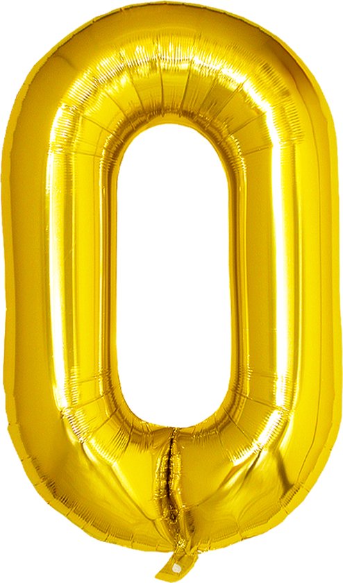 Folie Ballon Cijfer 0 Jaar Cijferballon Helium Ballonnen Feest Versiering Folieballon Verjaardag Versiering Goud 86 Cm