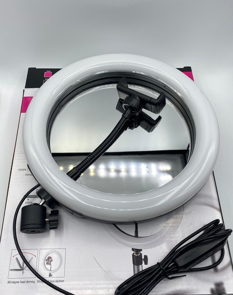 LED Ring Light 26Cm Incl. Bluetooth Afstandsbediening en Telefoonhouder – Selfie lamp - Ringlampen - Tik tok - flitser - Make up light - LED Ring Lamp (ZONDER Statief) -------- FAIRCO