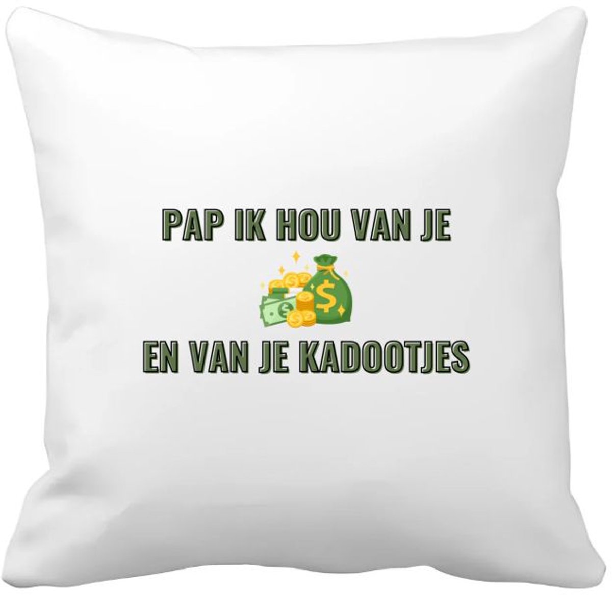 Akyol pap ik hou van je en van je kadootjes Kussen hoes - Papa - vader met veel geld - vader cadeautjes - vaderdag - verjaardagscadeau - verjaardag - cadeau - geschenk - kado - gift - vader artikelen - 40 bij 40 cm Multicolor