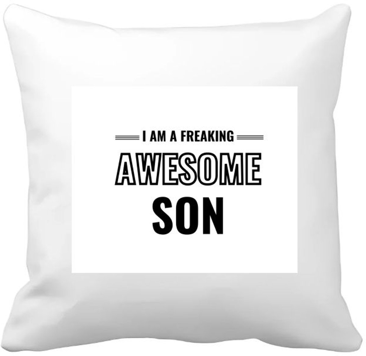 Akyol i am a freaking awesome son Kussen hoes - Zoon - de meest geweldigste zoon - verjaardagscadeau - verjaardag - cadeau - cadeautje voor zoon - zoon artikelen - kado - geschenk - gift - 40 bij 40 cm Multicolor