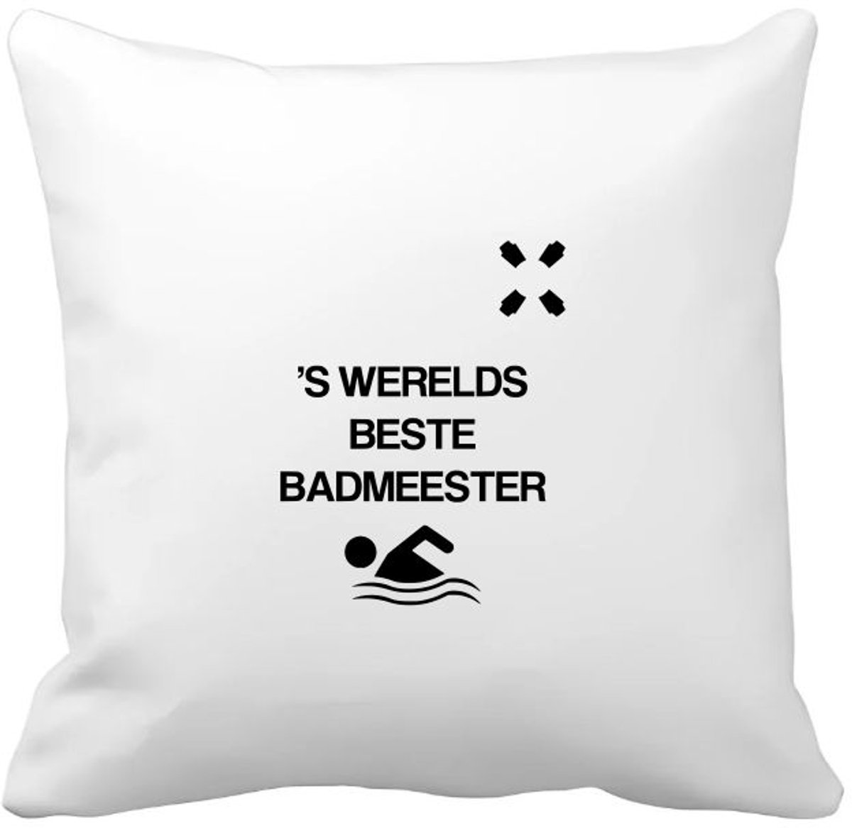Akyol 's werelds beste badmeester Kussen hoes - Badmeester - badmeesters - zwemmen - zwemdiploma - cadeau - kado - gift - geschenk - vaderdag - lifeguard - 40 bij 40 cm Multicolor