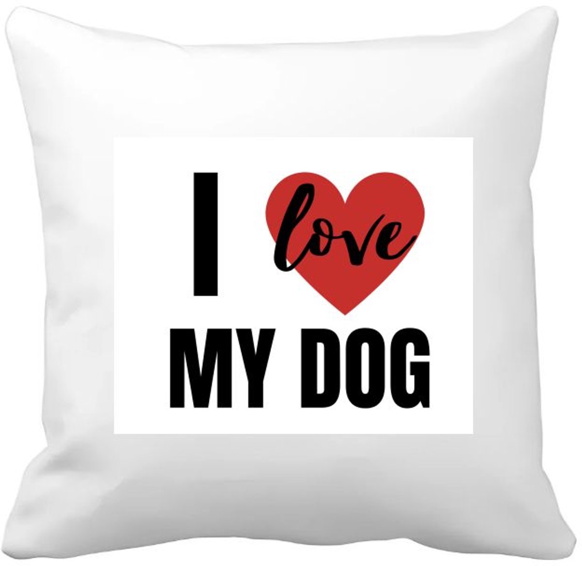 Akyol i love my dog Kussen hoes - Honden - honden liefhebbers - verjaardagscadeau - kado - gift - geschenk - 40 bij 40 cm Multicolor