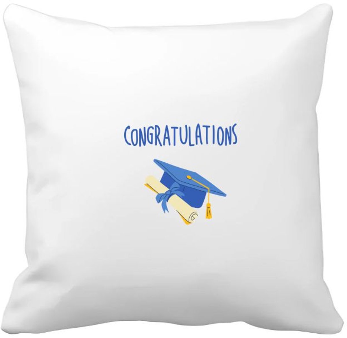 Akyol congratulations muts en diploma Kussen hoes - Felicitatie - iemand die is geslaagd - gefeliciteerd - examen - school - diploma gehaald - 40 bij 40 cm Multicolor