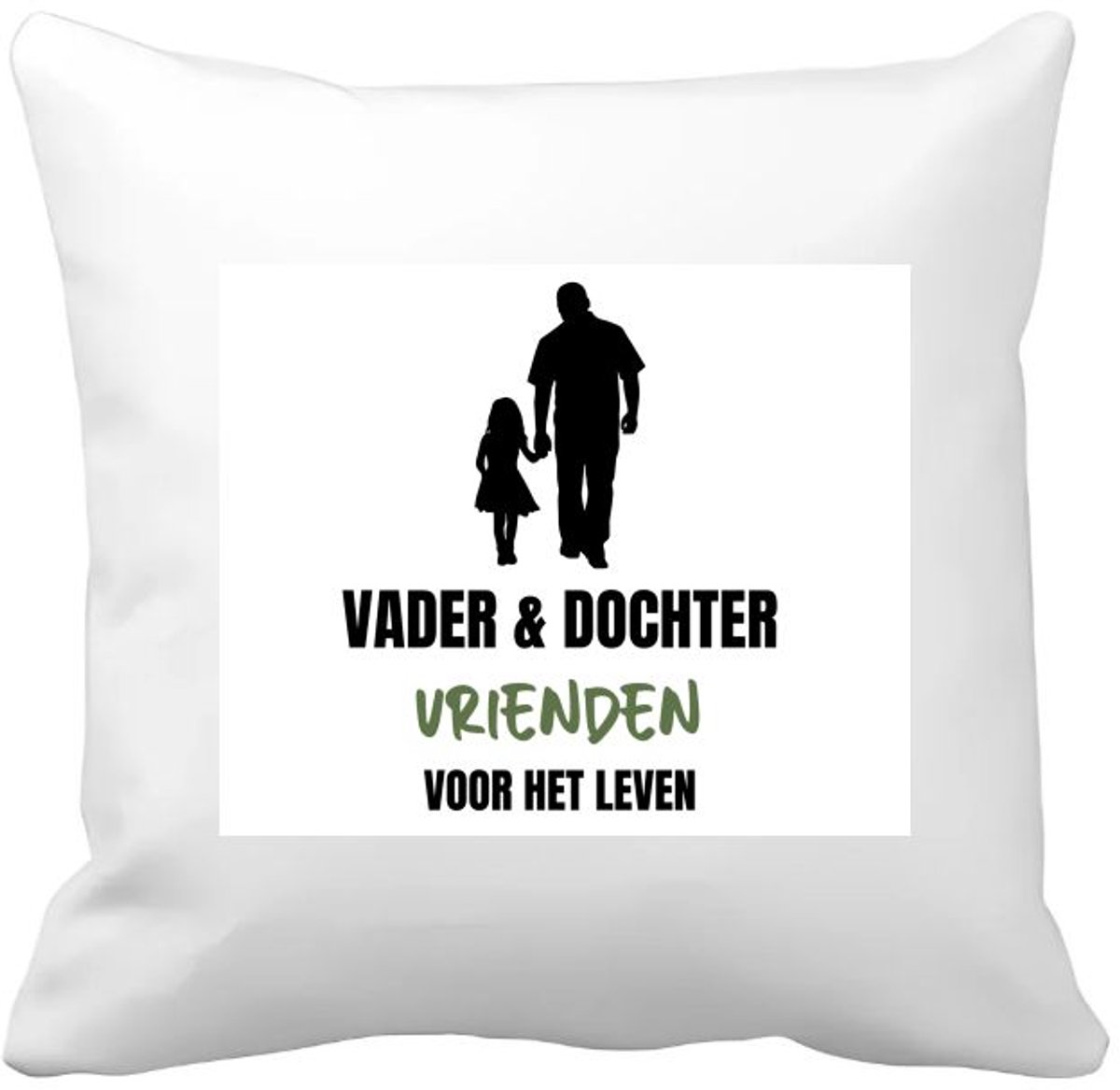 Akyol vader en dochter Kussen hoes - Liefde - vrienden - verjaardagscadeau - cadeau voor vader/dochter - gift - kado - 40 bij 40 cm Multicolor