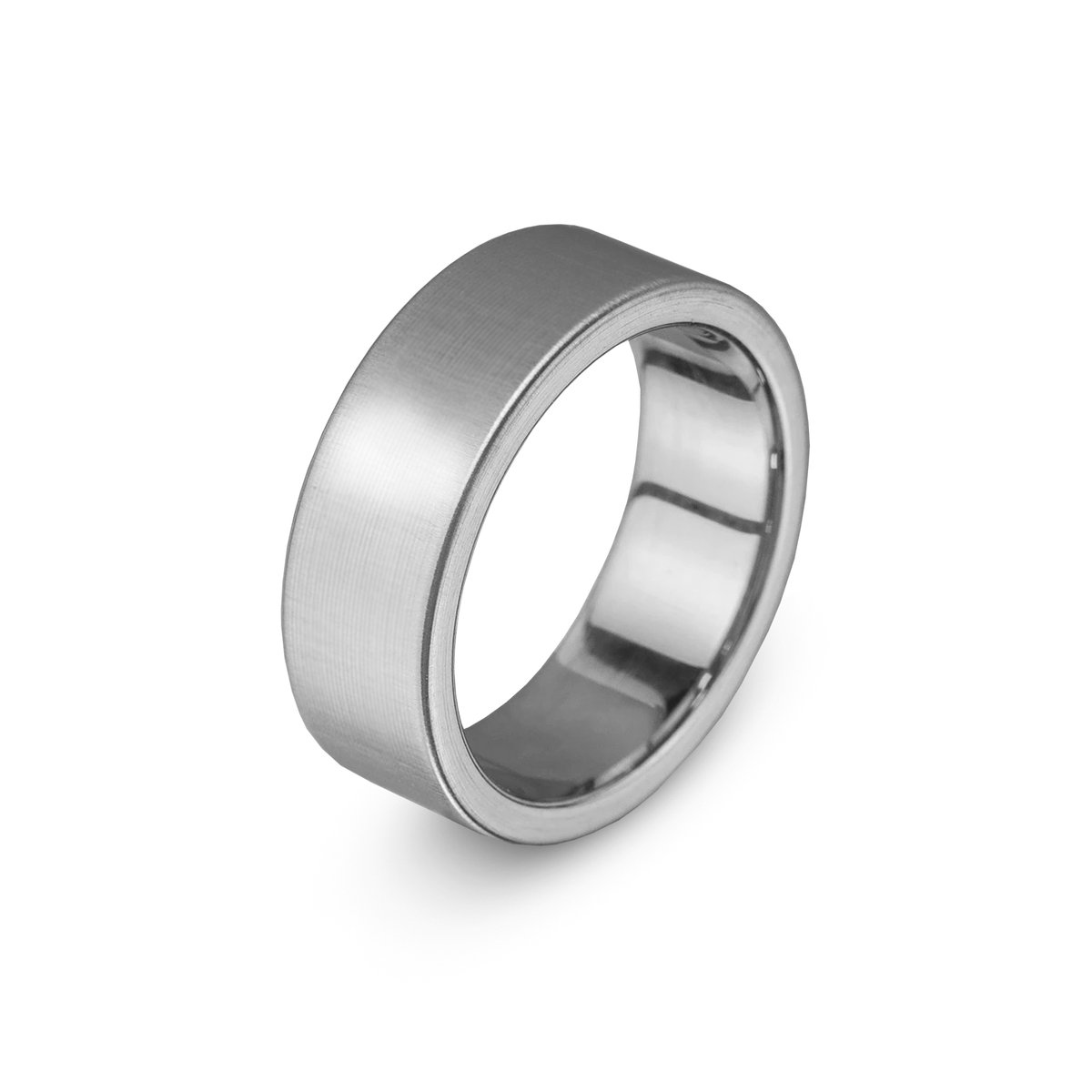 Frank 1967 7FR-0005-59 Stalen Ring - Heren - Glad - 8 mm Breed - Maat 59 - Staal - Zilverkleurig