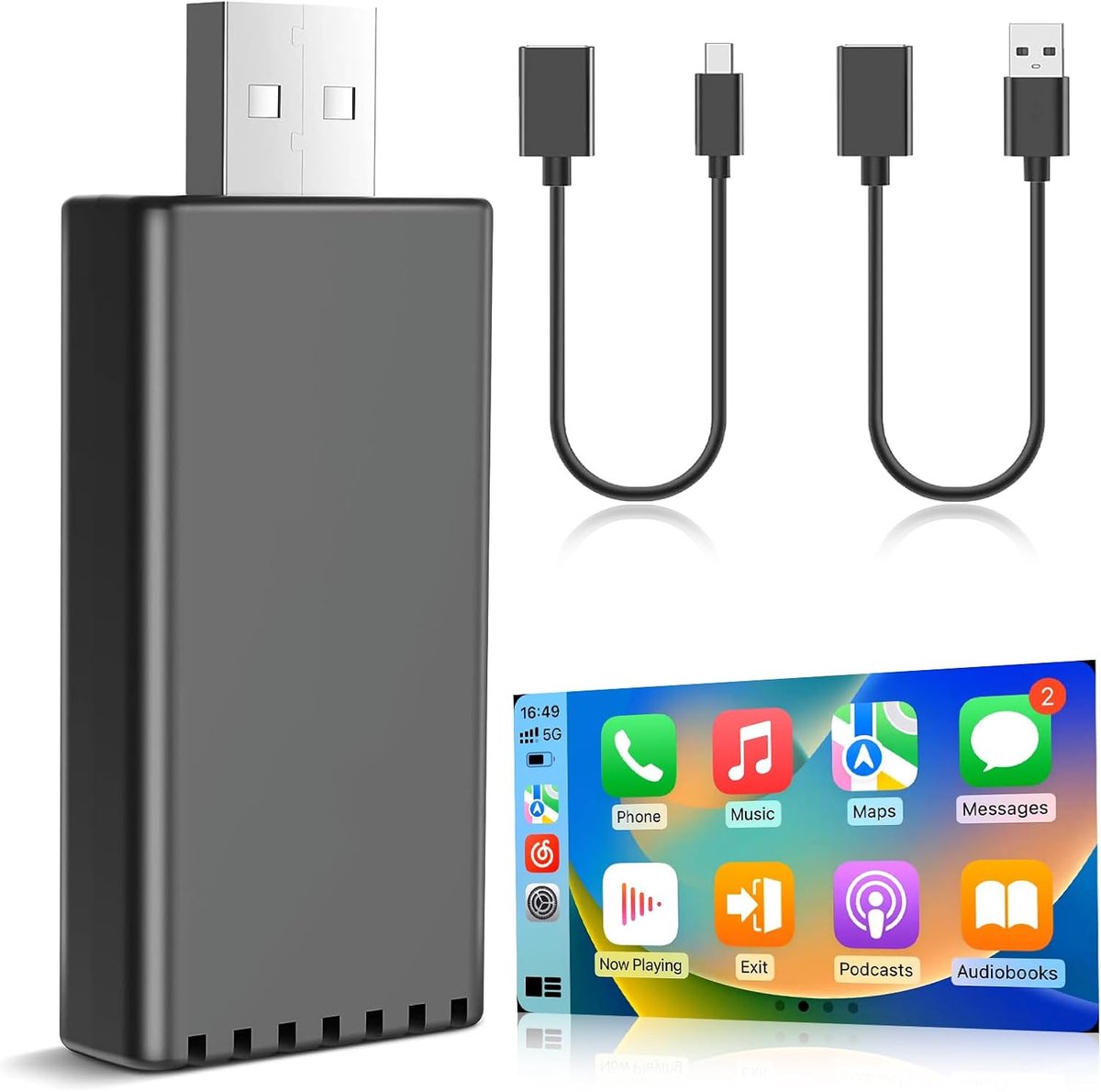 Draadloze CarPlay Adapter voor iOS Telefoons - Eenvoudig en Snelle Plug-and-Play Oplossing