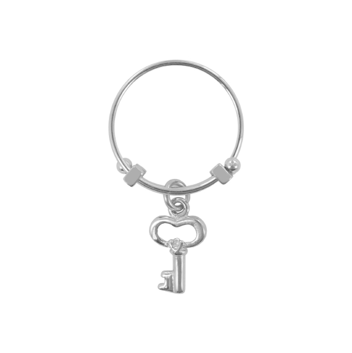 CO88 Collection Beloved 8CR-10001-50 Stalen Ring met Hanger - Sleutel - Maat 50 - Zilverkleurig