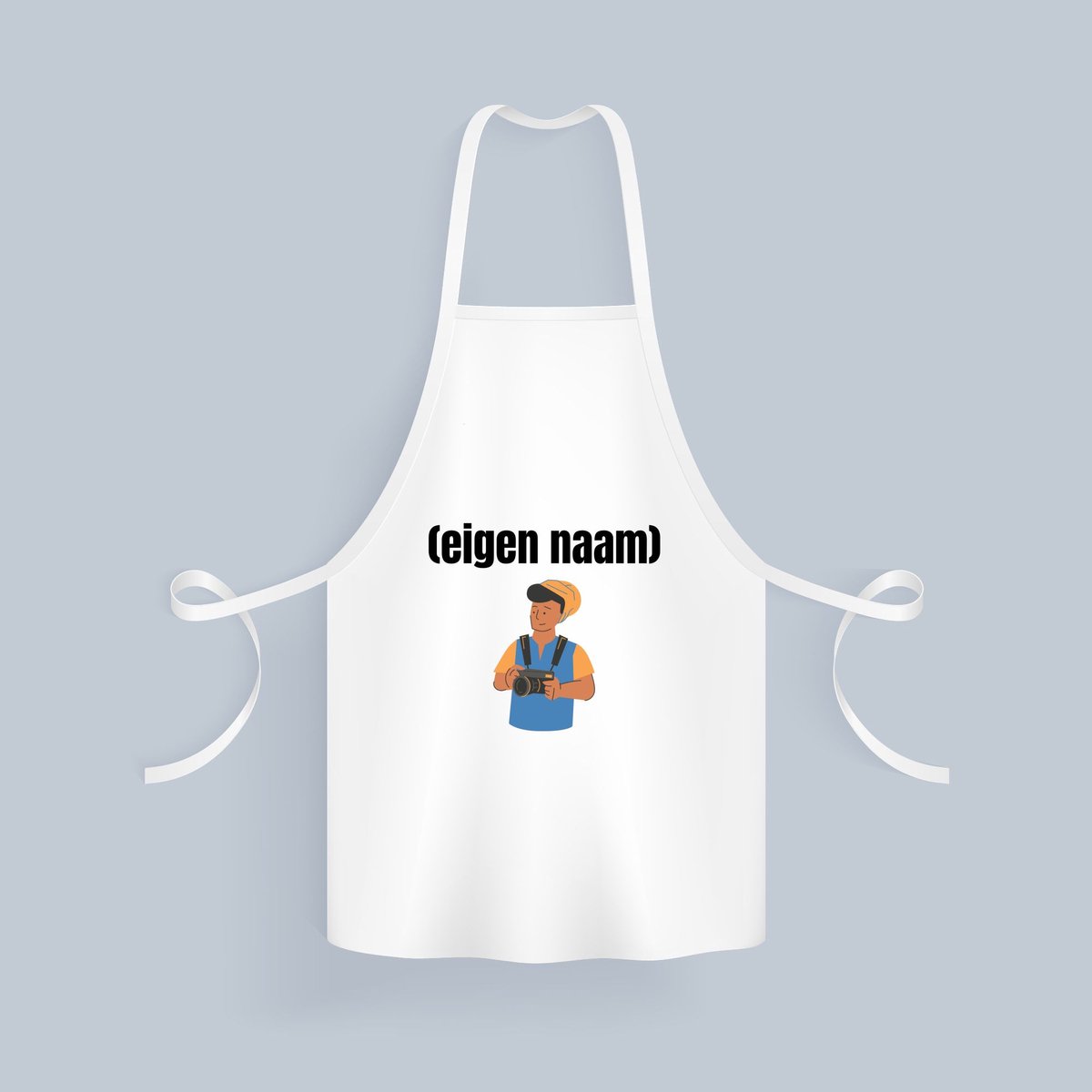 Akyol - fotograaf man met eigen naam Keukenschort - Fotograaf - fotografen - camera - verjaardag - cadeau - kado - 82 bij 71 cm