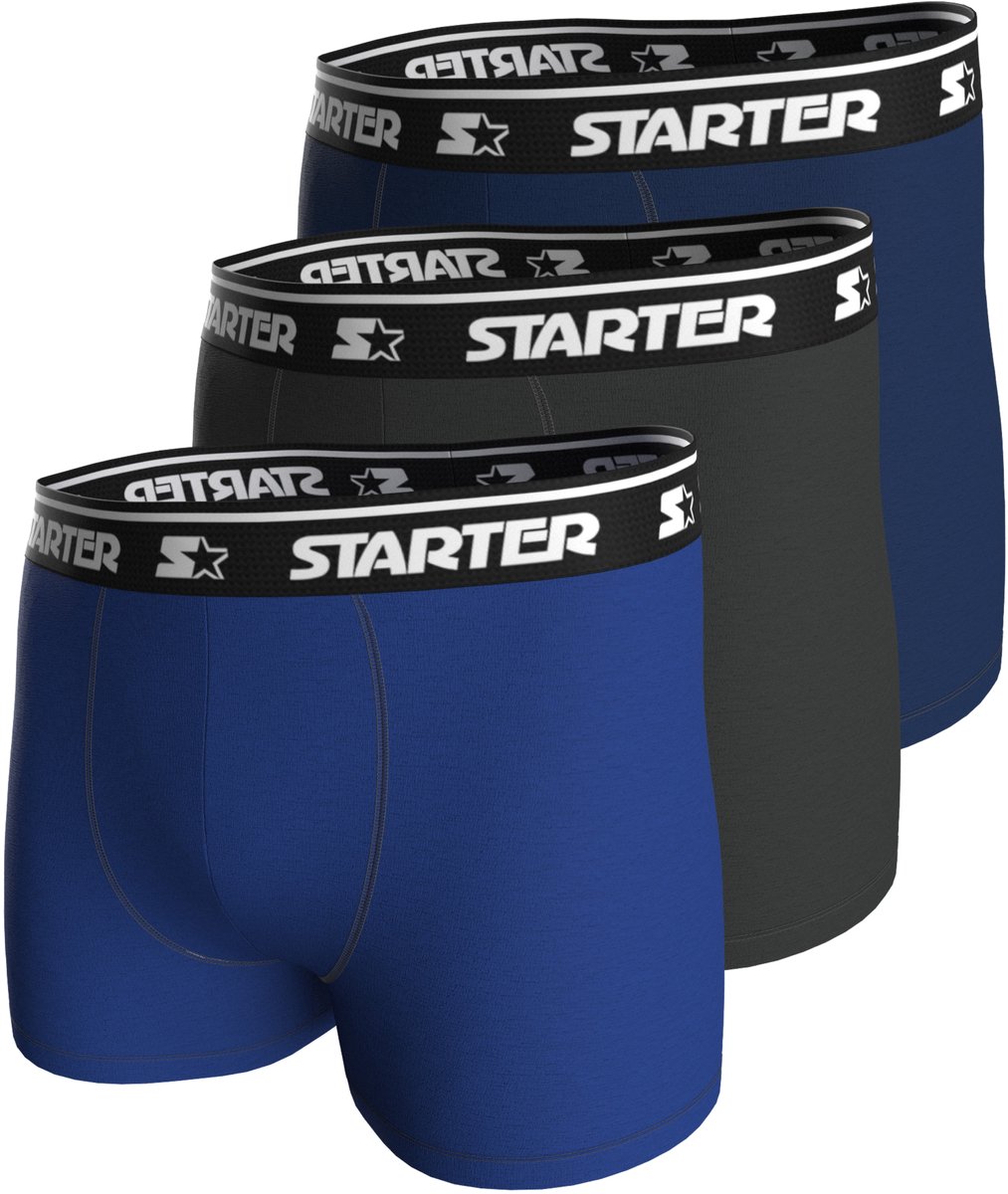 STARTER Boxers - 3-pack - Blauw/Antraciet/Navy - Maat L