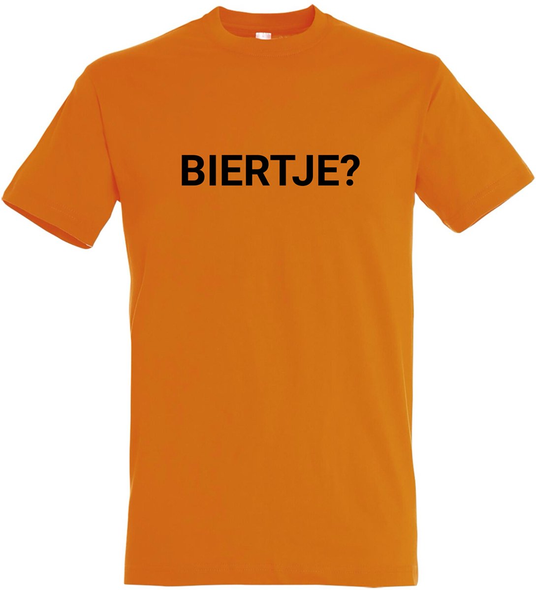 Biertje? T-shirt - Oranje - Oranje T-shirt - Koningsdag - Koningsdag Outfit - Koningsdag Kleding - Heren - Dames - Unisex - Oranje Kleding - Maat S