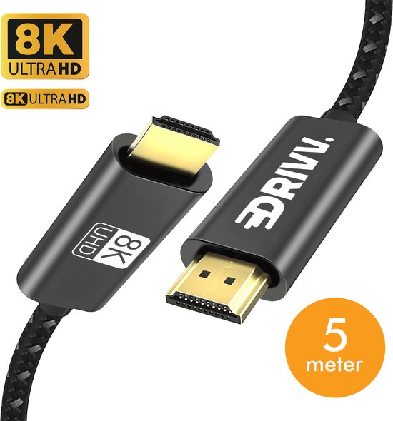 Drivv. HDMI Kabel 2.1 8K - Ultra HD High Speed - HDMI naar HDMI ...
