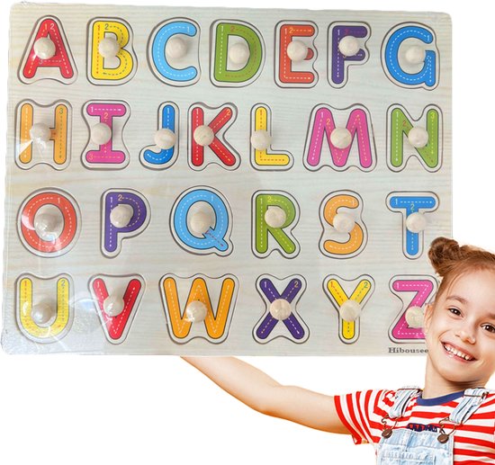 Puzzel - Houten puzzel - Alfabet Puzzel - Educatief speelgoed - Speelgoed 1 jaar - 2 jaar - 3 jaar en ouder - Vormenpuzzel - Vormenpuzzels - Kinderpuzzel van Jumbo Basics — afbeelding 2