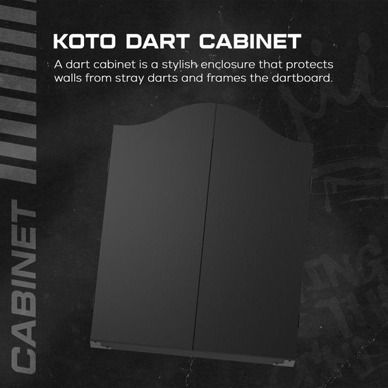 KOTO Cabinet Zwart, Dartbordkast, Dartkabinet, Dartbordkast met scorebord, Dartbord ophangsysteem, Dartkabinet accessoires, Stijlvol dartkabinet, Praktisch dartkabinet, Opbergkast voor dartbord van KOTO — afbeelding 3