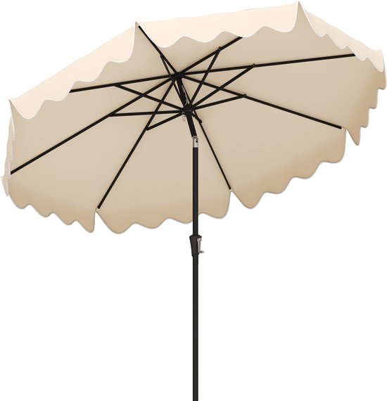COSTWAY Parasol 330 Cm, Zweefparasol Met Zwengel, 360 Graden Draaibaar Hellingshoek Verstelbaar Upf 50 Tuinparasol Terrasparasol Marktscherm Voor Tuin Terras Balkon 0015706482760