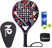 Padelracket NOPEAK BARNA - Art collection - Inclusief Padel tas en Padel ballen – 100% Carbon Padelracket