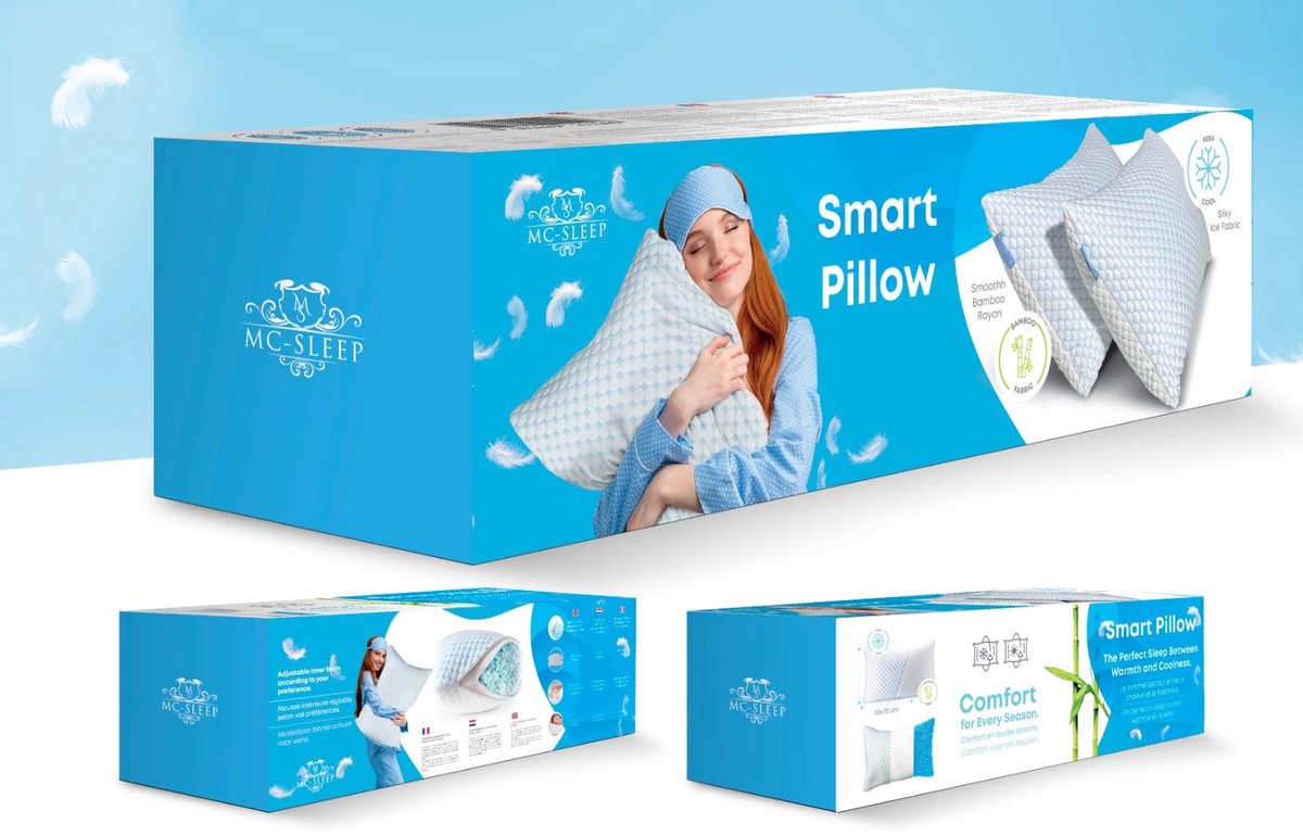 Comfort Smart Pillow - 60x70 - Hoofdkussen Nekklachten - Slaapkussen - Verkoelend hoofdkussen