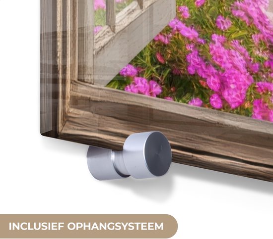 MuchoWow® Peinture sur verre 60x90 cm - Peinture sur verre acrylique - Vue - Berg - Paysage - Vue - Lac - Photo sur verre - Décoration murale salon - Décoration murale chambre - Peintures