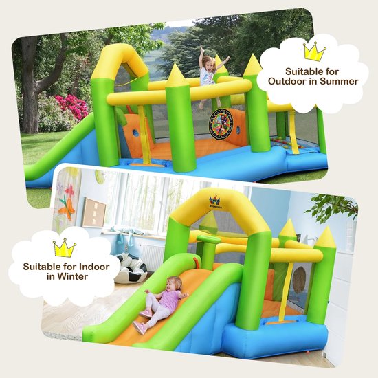 Foto: Cs springkussen springkasteel springkasteel voor kinderen met ballenbak en glijbaan