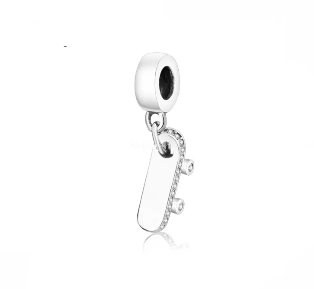 SportPresent® - Sportbedel - Skateboard - Bedel voor Armband - Geschikt voor armband - Skaten - Sportbedel - Charm - Zilver - 925 - Ketting - Bedelarmband -Sleutelhanger - Teamkado