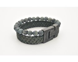 Josh-24966-Armband-Mat groen-Heren-21,5cm