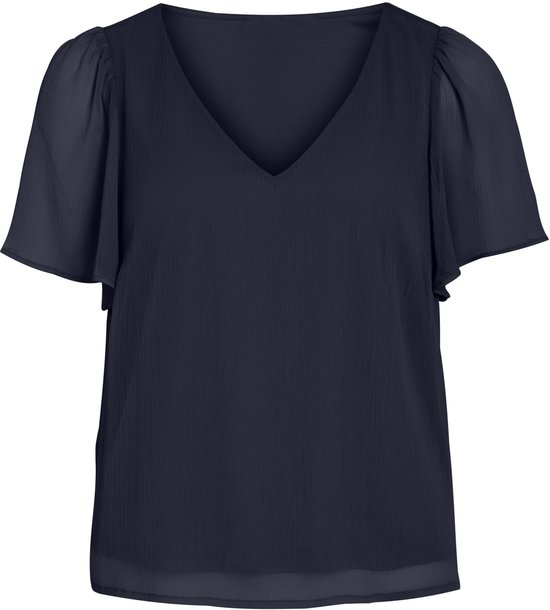 Vila T-shirt Vifalia V-neck S/s Top - Noos 14114162 Navy Blazer Dames Maat - 38
