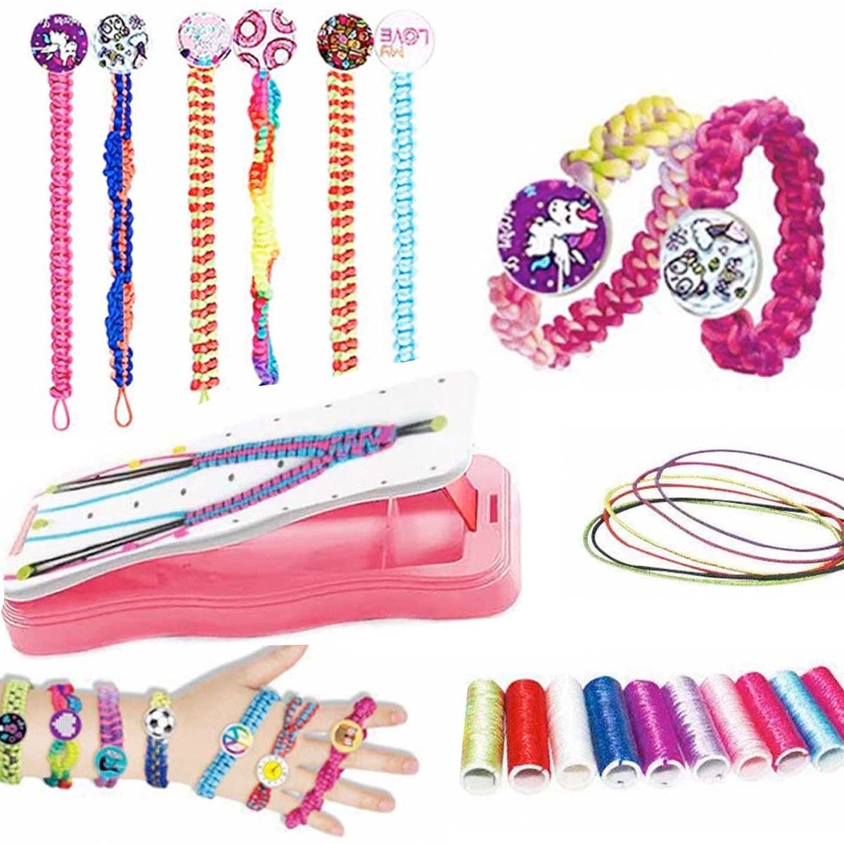 Meisjes armband-Doe-het-zelf armbanden-Loombandjes-Vriendschapsarmbanden-Knutselset voor meisjes-Maak gevlochten armbanden-Weefraam voor kinderen-DIY Weefraam-cadeau voor meisjes van 8-14 jaara