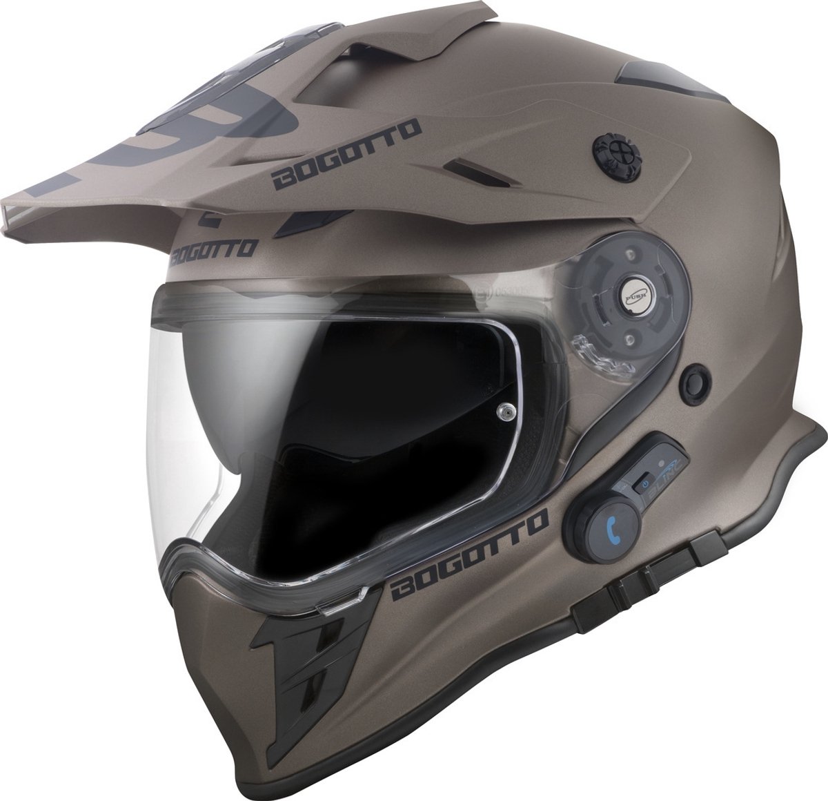 Bogotto H331 BT Bluetooth Bruin Enduro Helm - Maat S - Helm